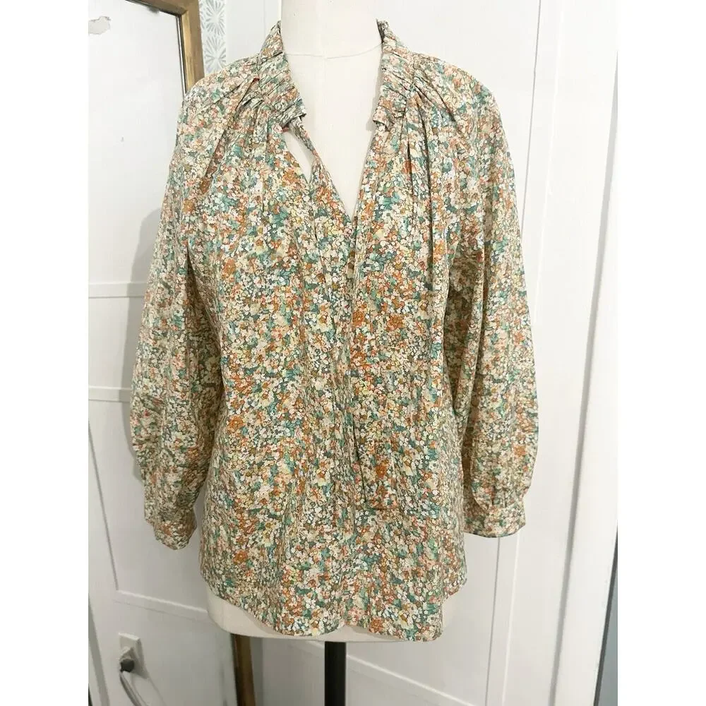 RAILS Amal Floral Blouse Small Long Sleeve Multi Top - Picture 6 of 13